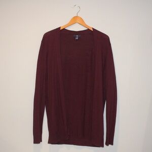 Open-front Burgundy/Maroon Gap Cardigan